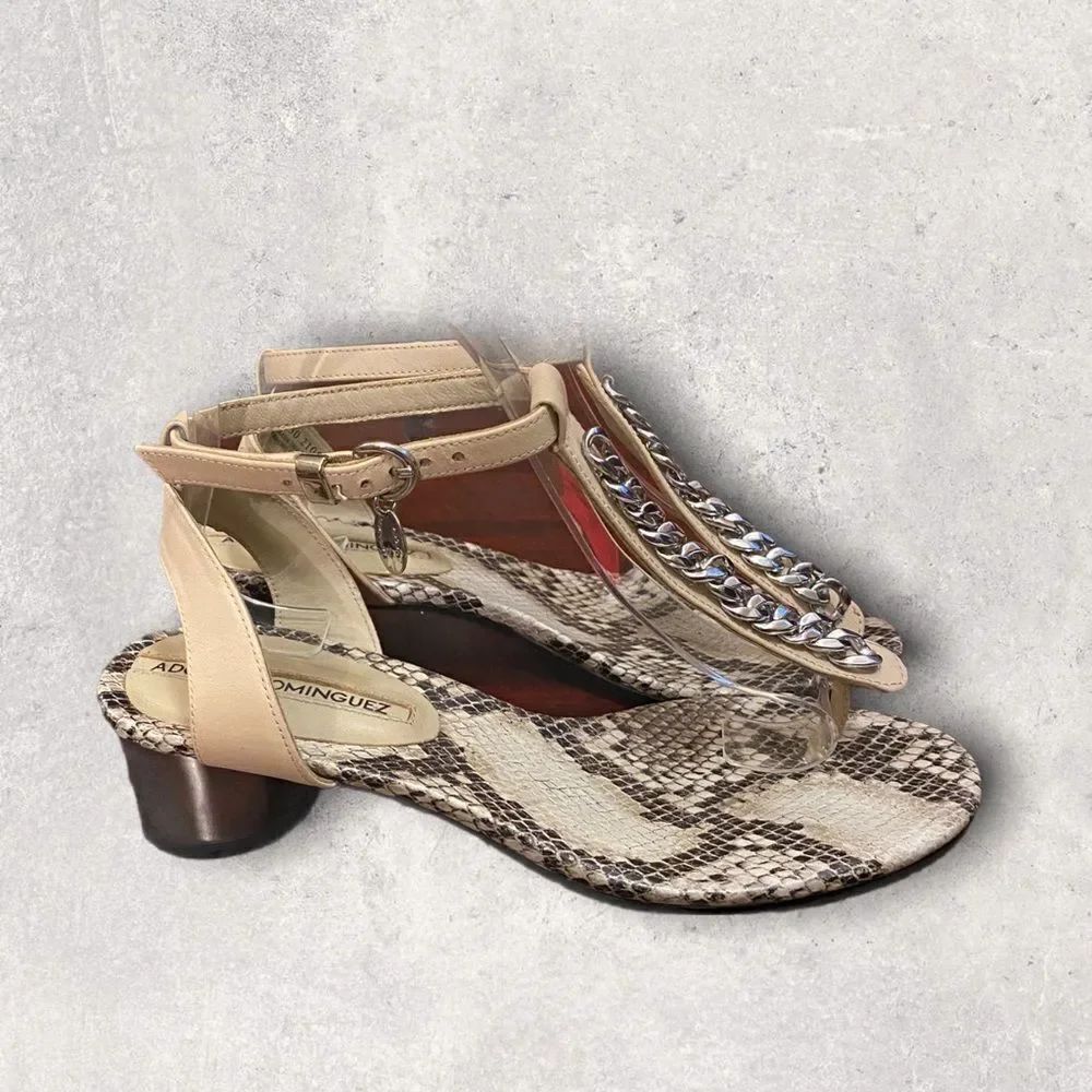 Adolfo Dominguez Snake Chain Thong Sandals 38 7.5 - Picture 2 of 6